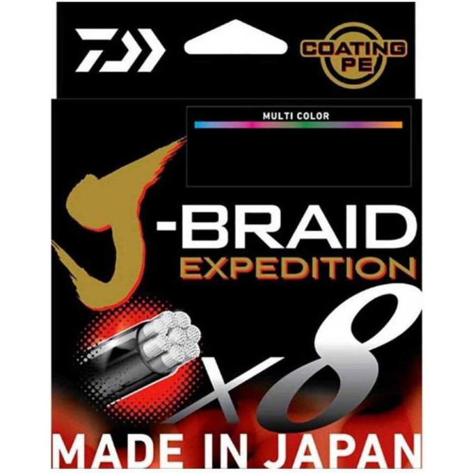 Леска DAIWA J-BRAID EXPEDITION×8E 0,10mm-300m MULTI COLOR 12552-110